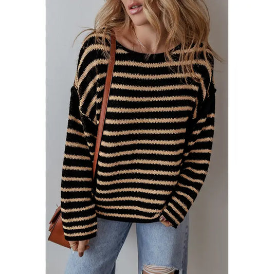 Brown and Black Stripe Sweater