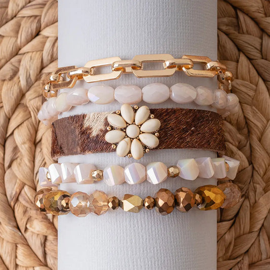 Cowhide Bracelet Stack