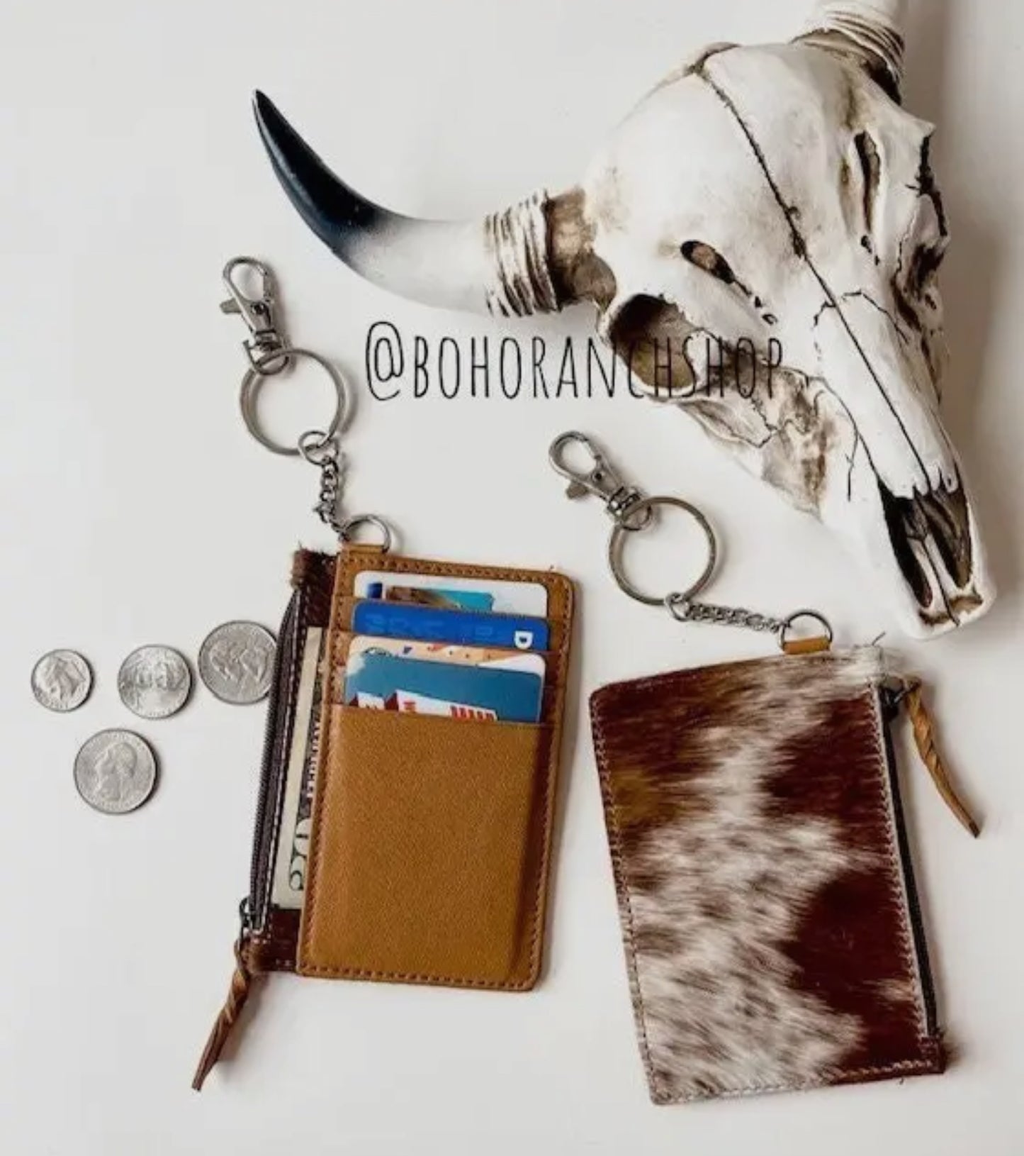 Cowhide Keychain Wallet