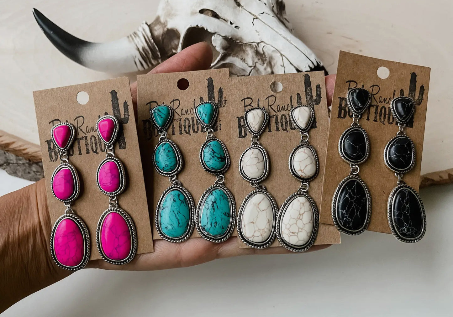 Stone Drop Earrings